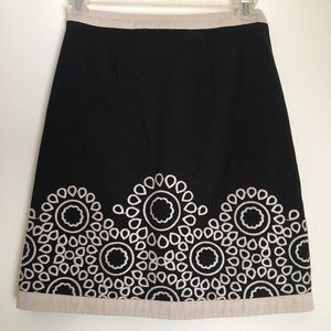Boden Embroidered Floral Skirt 4 Black WG507